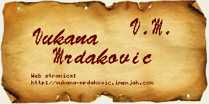 Vukana Mrdaković vizit kartica